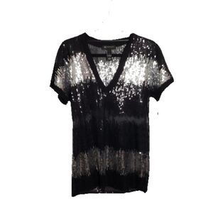Inc  Womens Top Sheer Metallic Lavish Deep NWT $79